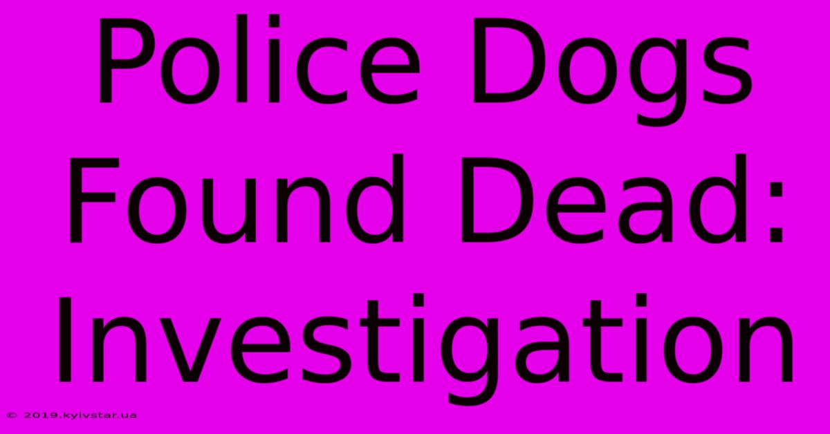 Police Dogs Found Dead: Investigation