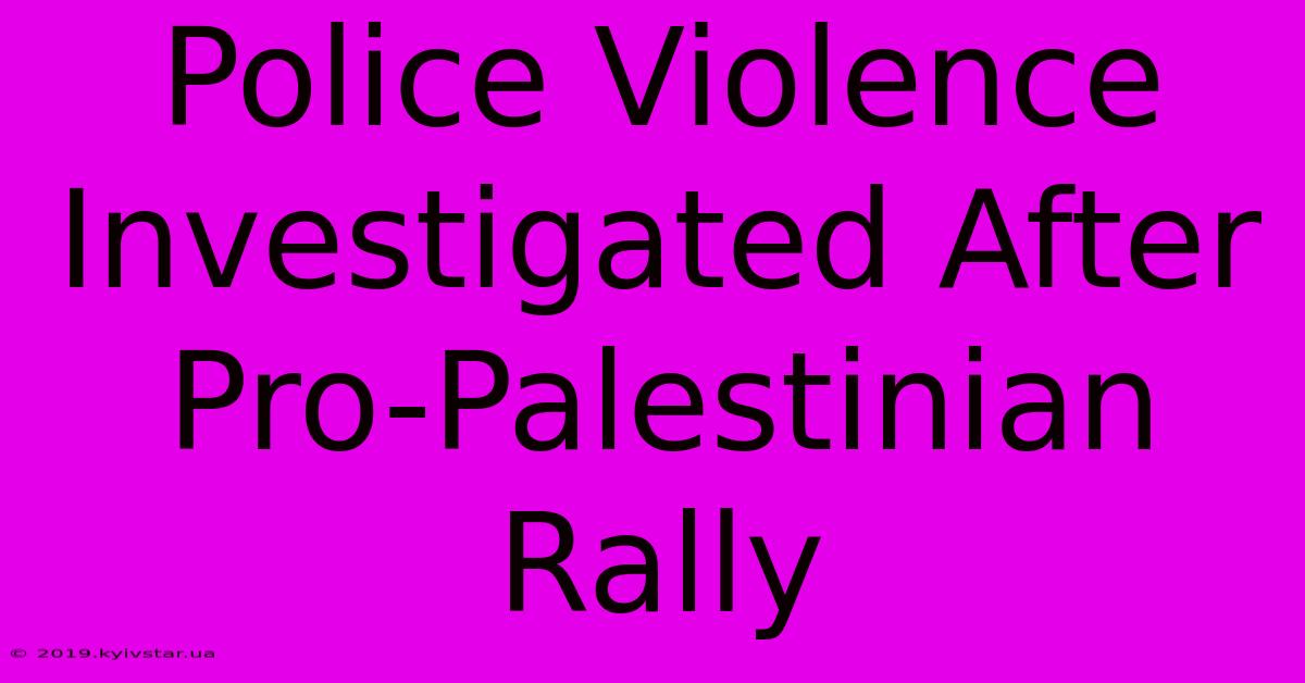 Police Violence Investigated After Pro-Palestinian Rally