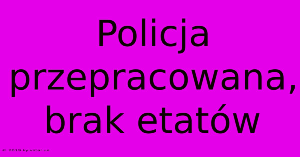 Policja Przepracowana, Brak Etatów