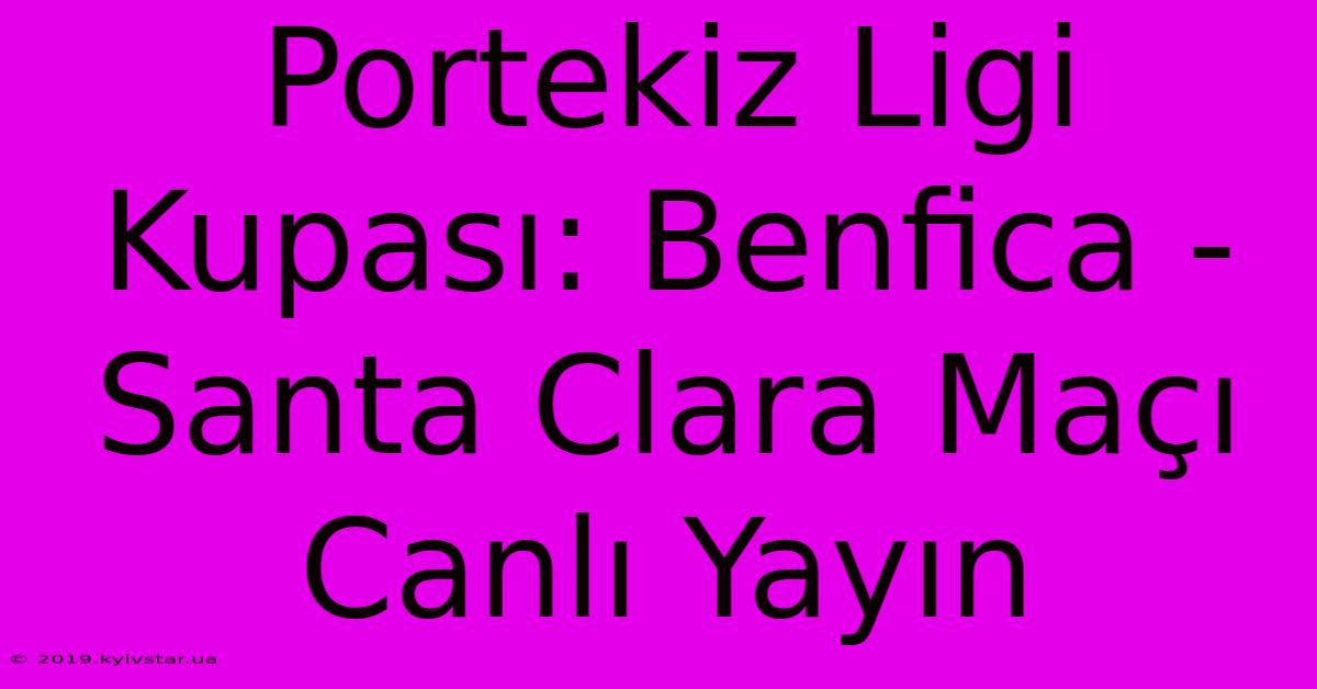 Portekiz Ligi Kupası: Benfica - Santa Clara Maçı Canlı Yayın