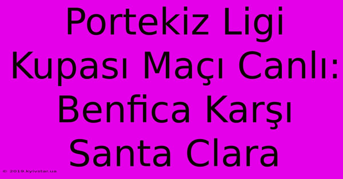 Portekiz Ligi Kupası Maçı Canlı: Benfica Karşı Santa Clara 