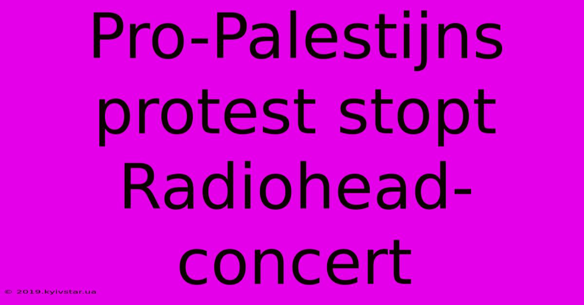 Pro-Palestijns Protest Stopt Radiohead-concert