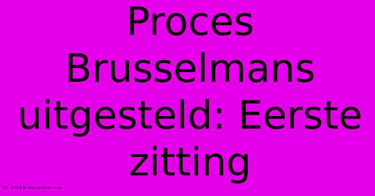 Proces Brusselmans Uitgesteld: Eerste Zitting