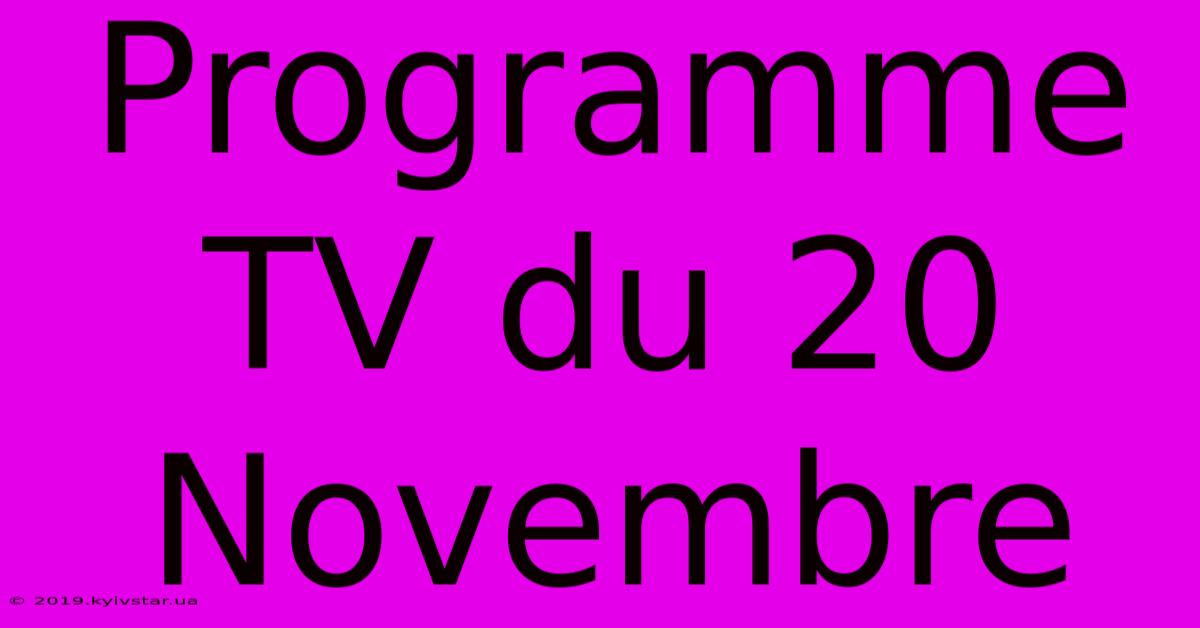 Programme TV Du 20 Novembre