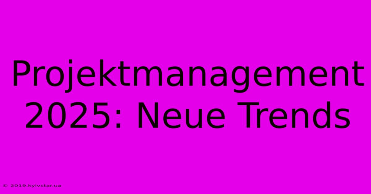 Projektmanagement 2025: Neue Trends