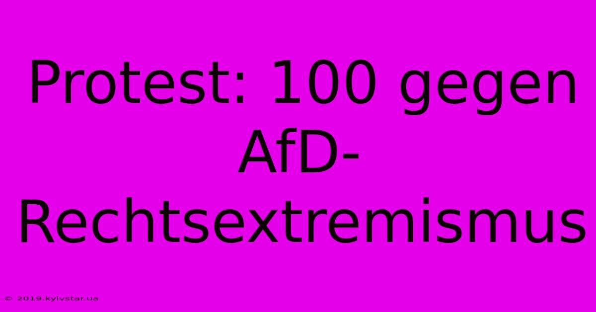 Protest: 100 Gegen AfD-Rechtsextremismus 