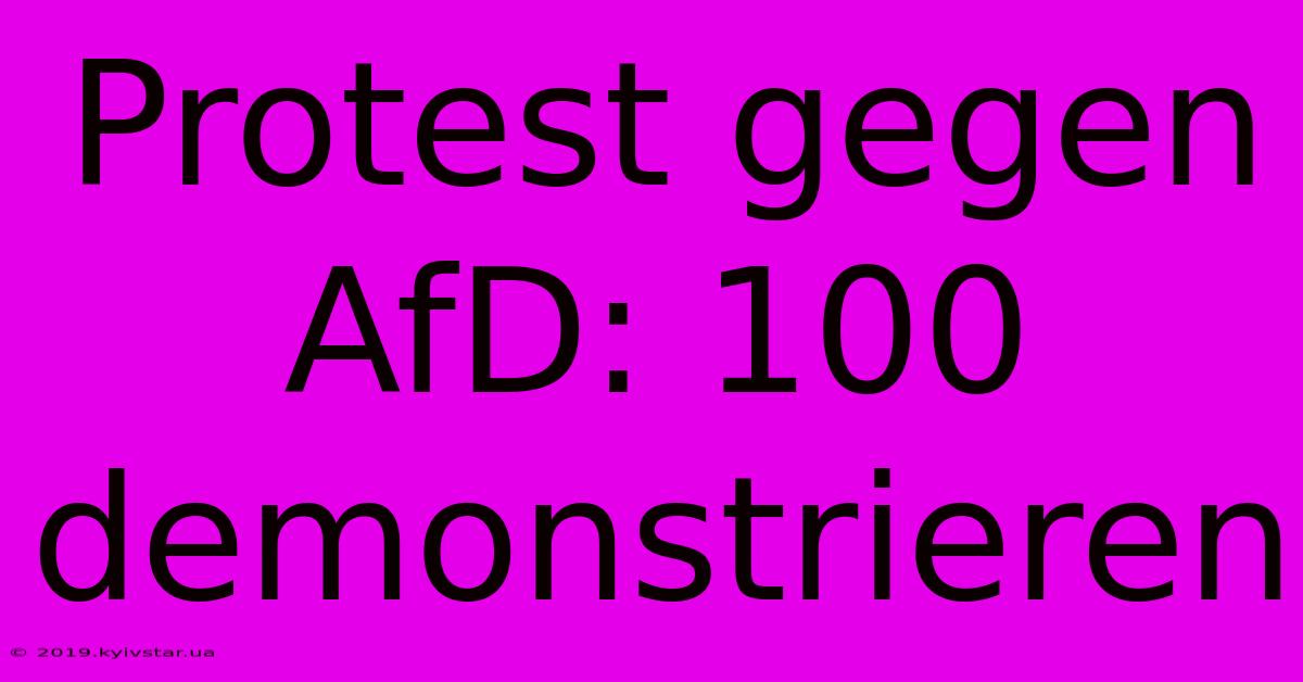 Protest Gegen AfD: 100 Demonstrieren