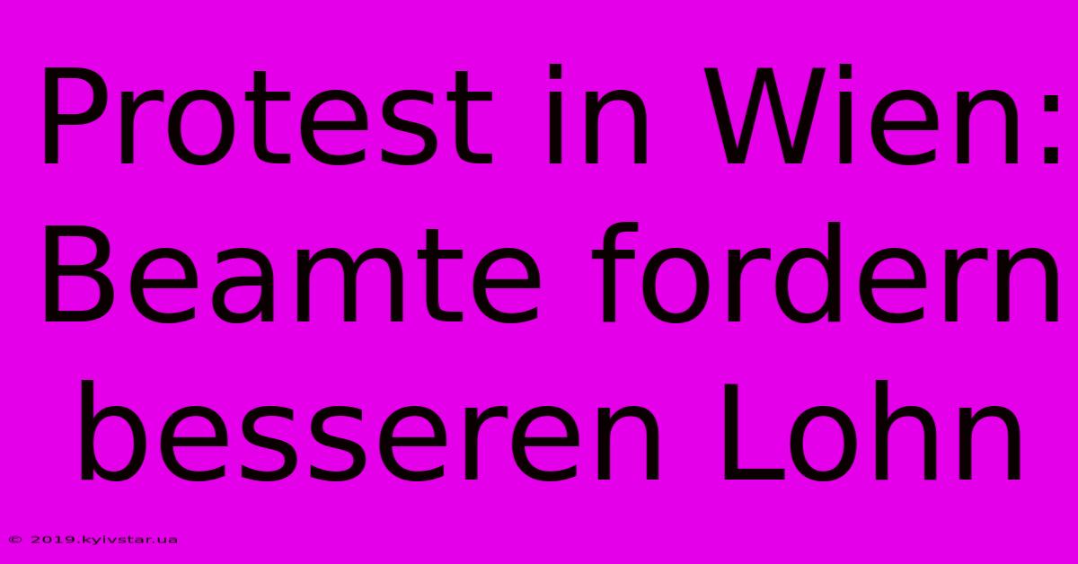 Protest In Wien: Beamte Fordern Besseren Lohn