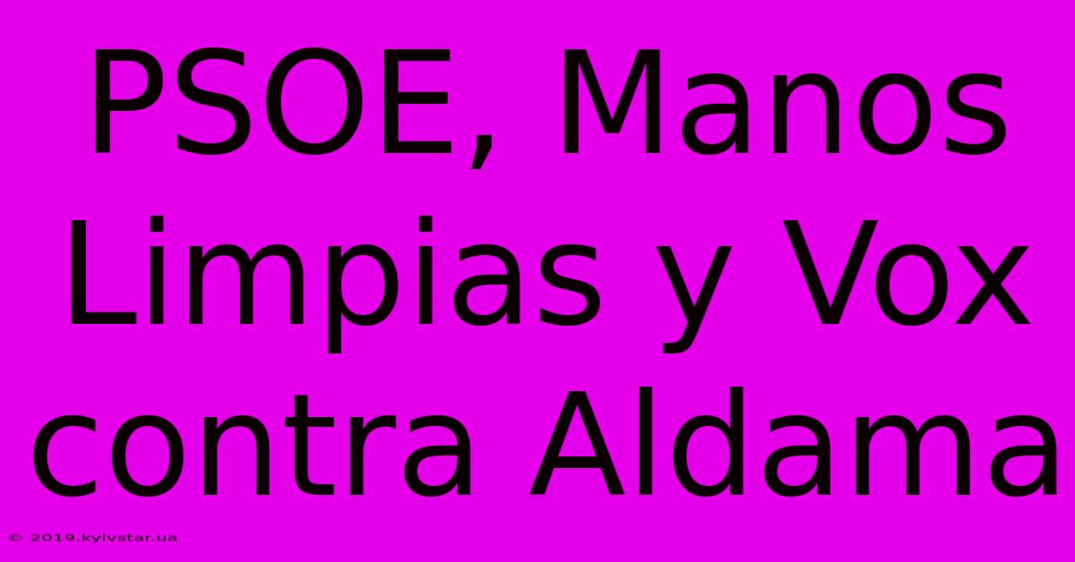 PSOE, Manos Limpias Y Vox Contra Aldama