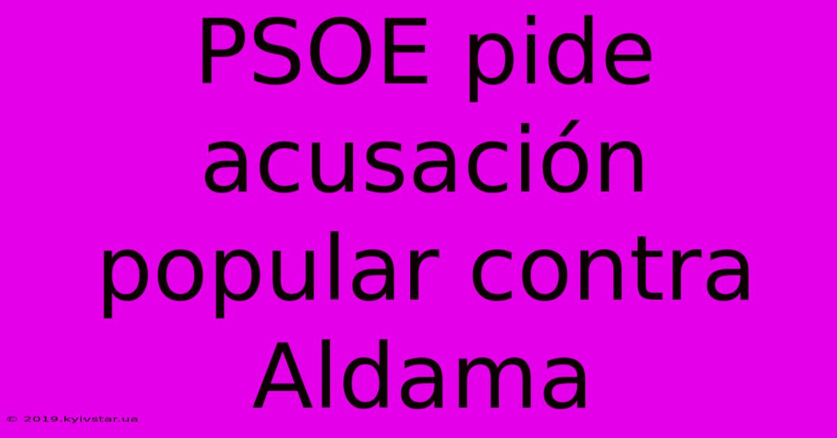 PSOE Pide Acusación Popular Contra Aldama