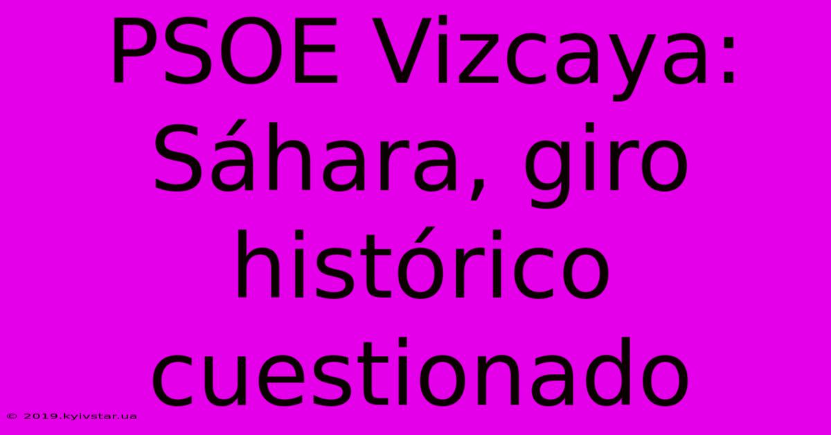 PSOE Vizcaya: Sáhara, Giro Histórico Cuestionado