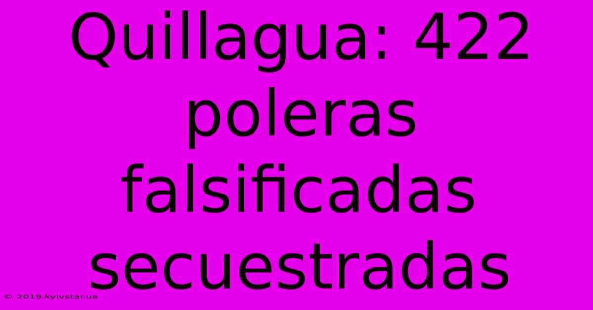 Quillagua: 422 Poleras Falsificadas Secuestradas