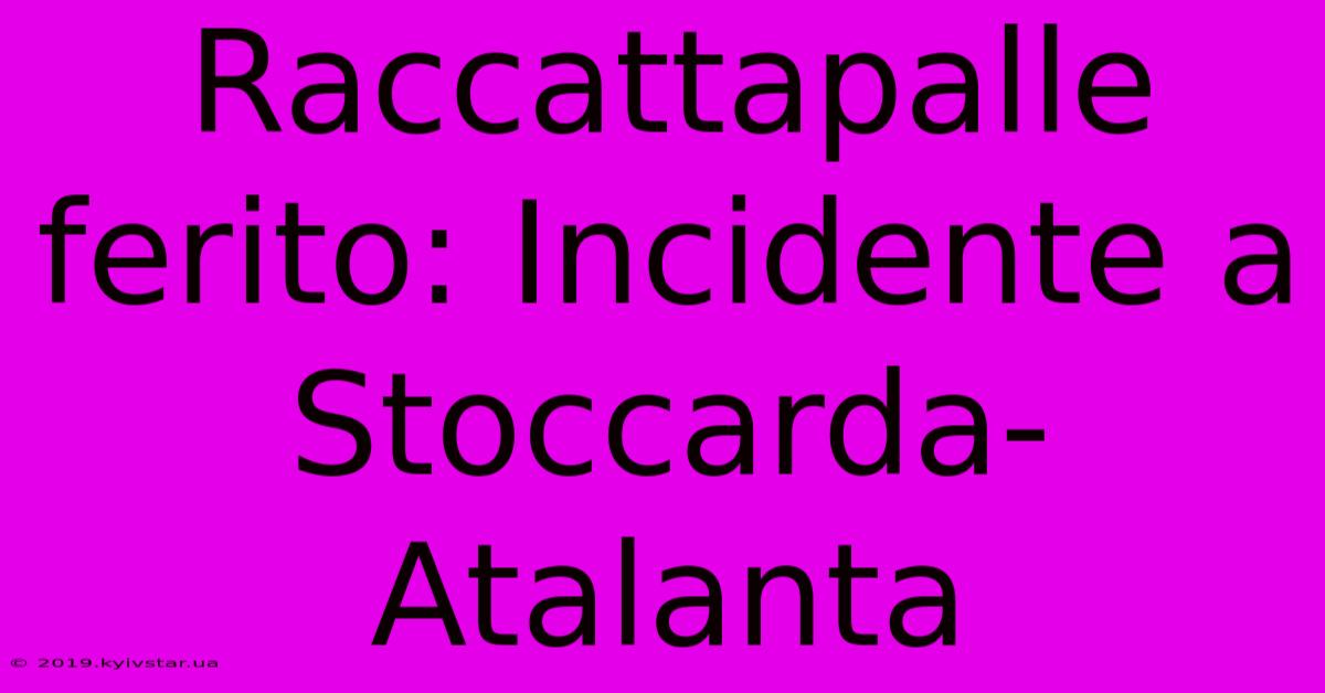 Raccattapalle Ferito: Incidente A Stoccarda-Atalanta 