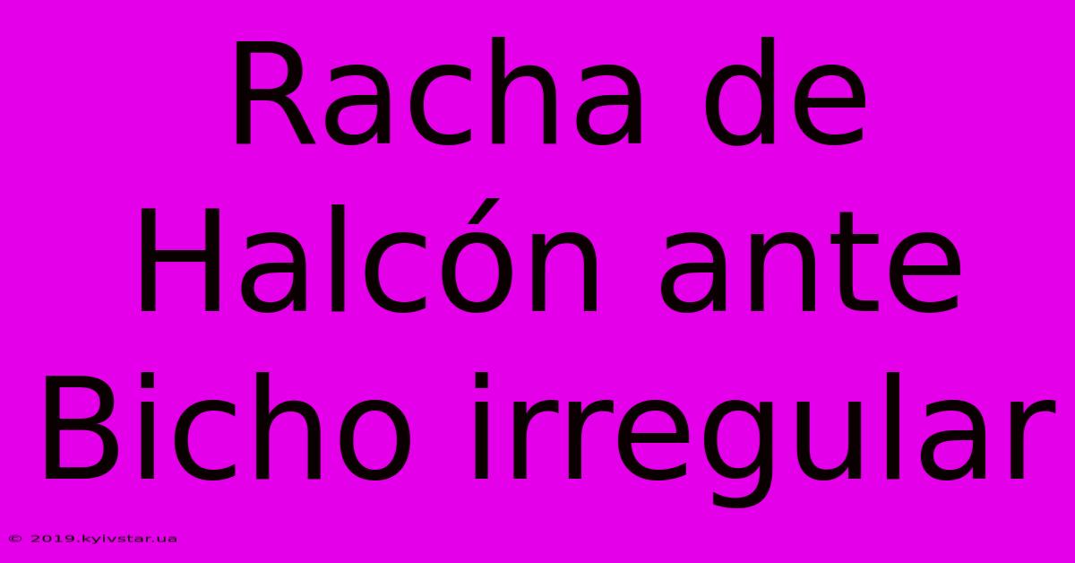 Racha De Halcón Ante Bicho Irregular