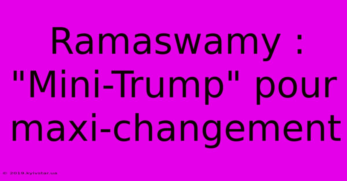 Ramaswamy : 