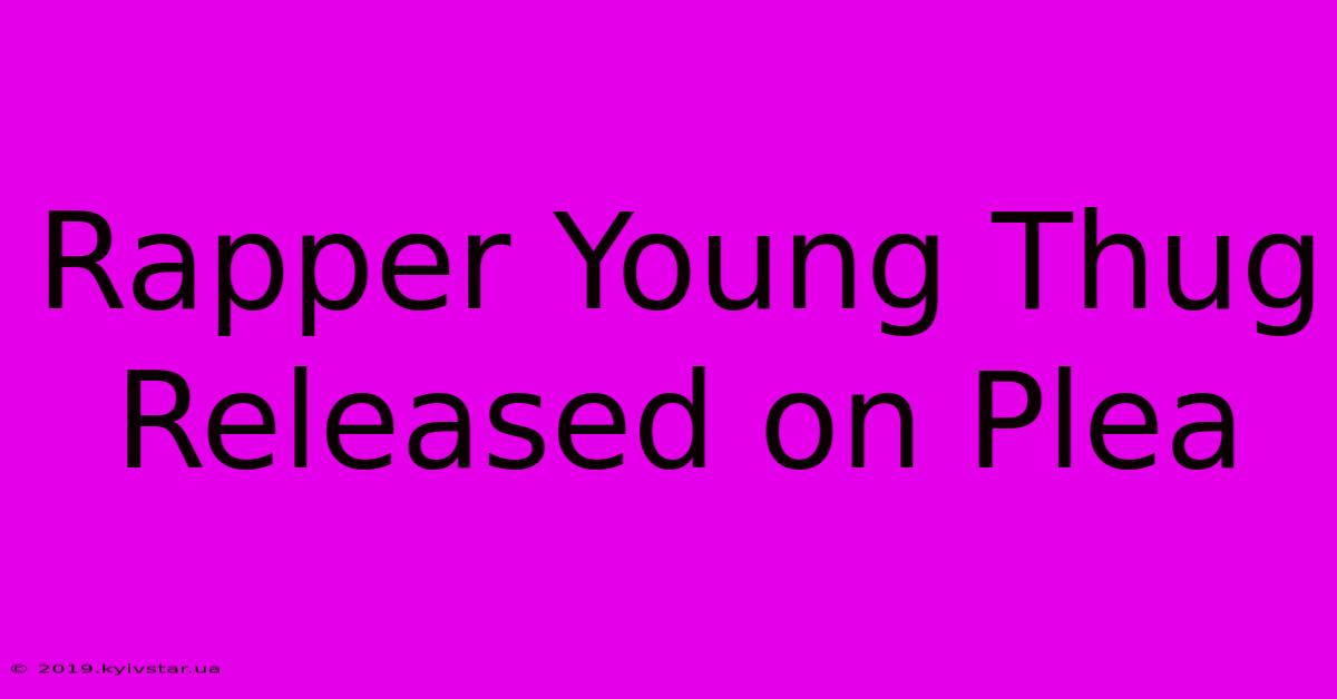 Rapper Young Thug Released On Plea