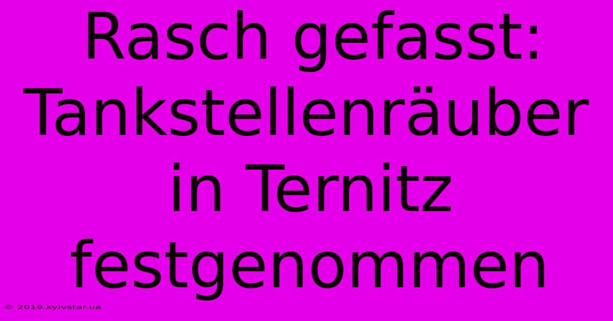 Rasch Gefasst: Tankstellenräuber In Ternitz Festgenommen