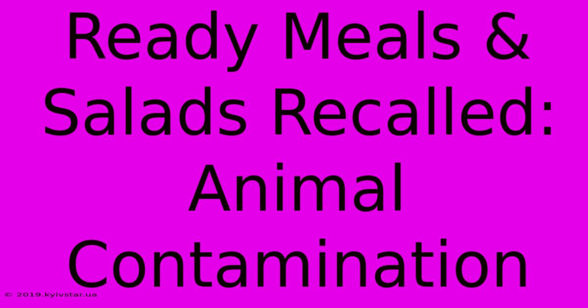 Ready Meals & Salads Recalled: Animal Contamination