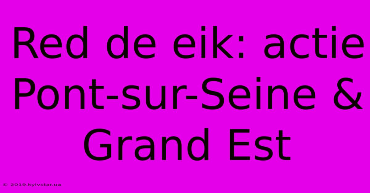 Red De Eik: Actie Pont-sur-Seine & Grand Est