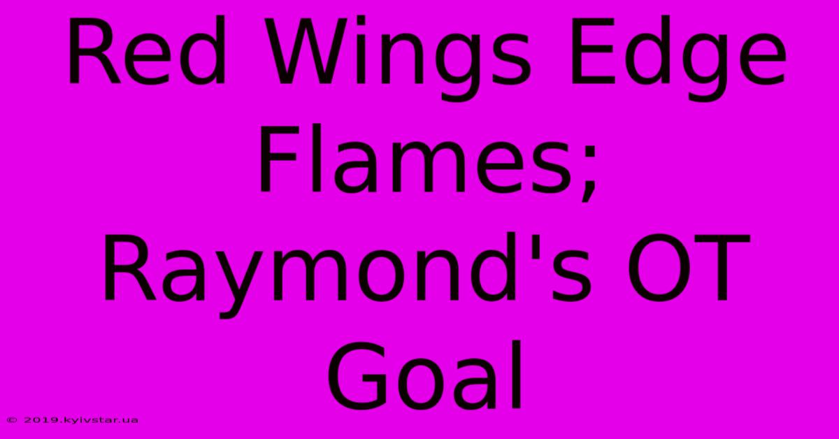 Red Wings Edge Flames; Raymond's OT Goal