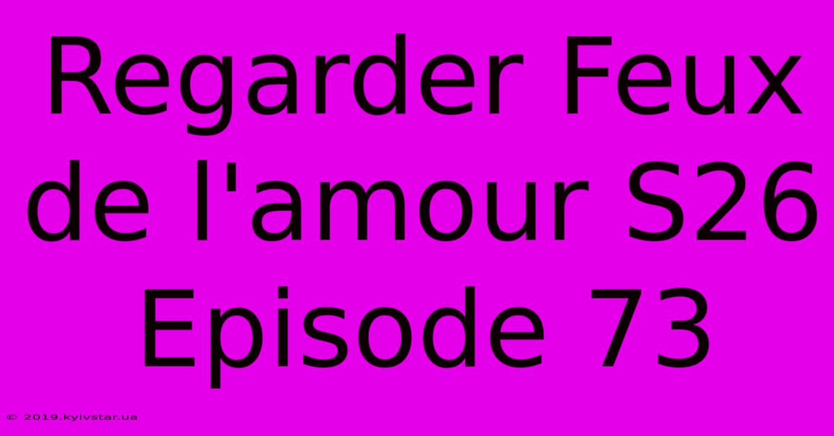 Regarder Feux De L'amour S26 Episode 73