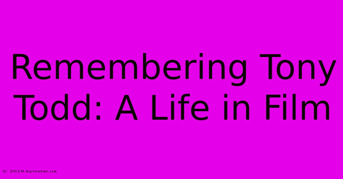 Remembering Tony Todd: A Life In Film