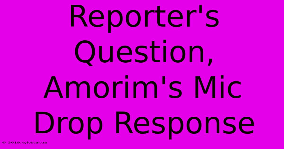 Reporter's Question, Amorim's Mic Drop Response