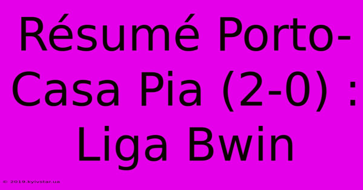 Résumé Porto-Casa Pia (2-0) : Liga Bwin