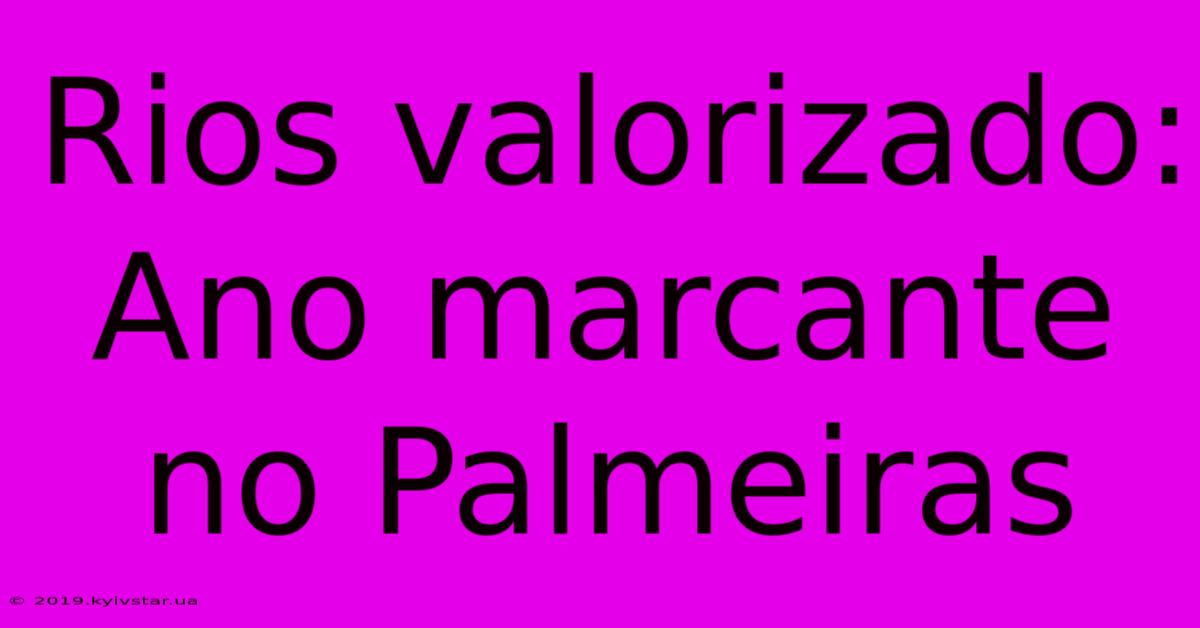 Rios Valorizado: Ano Marcante No Palmeiras