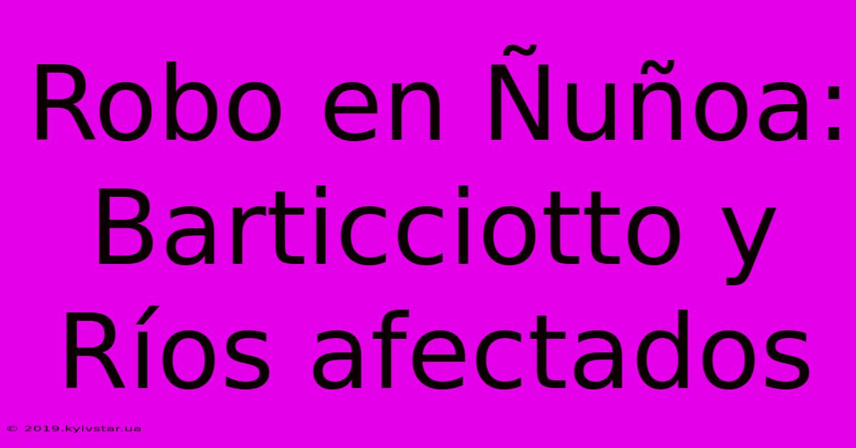 Robo En Ñuñoa: Barticciotto Y Ríos Afectados