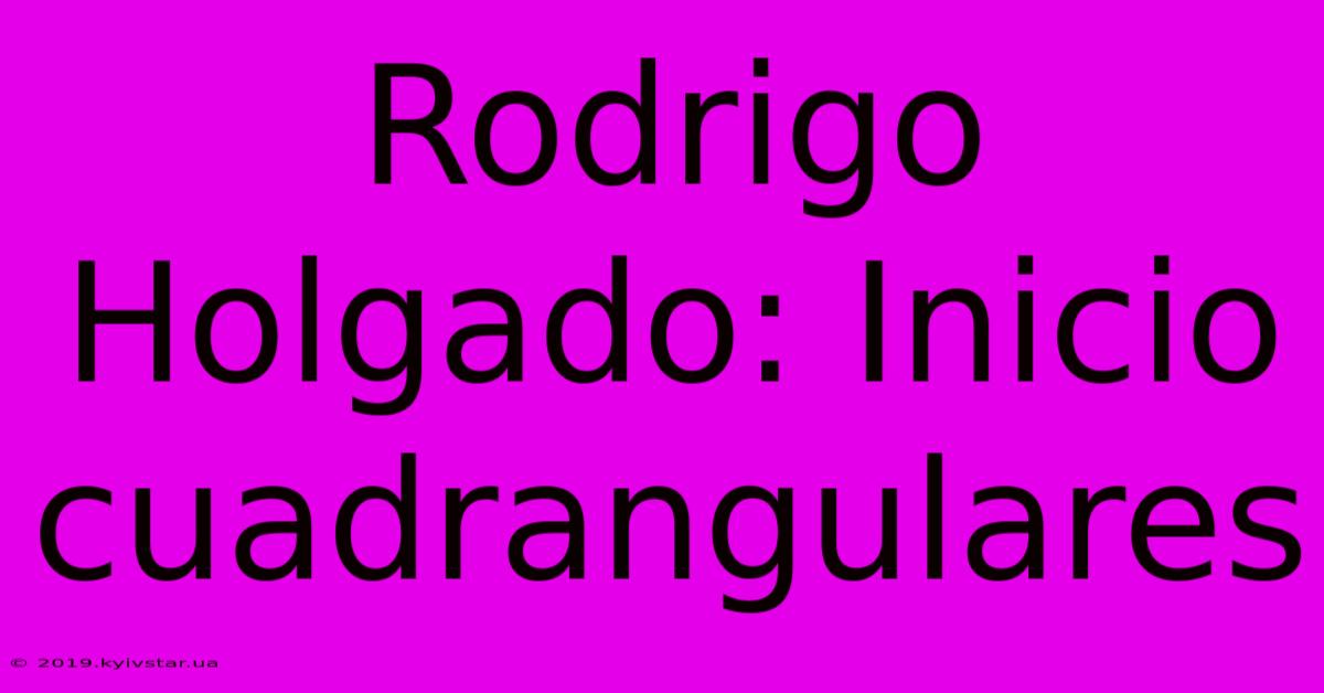 Rodrigo Holgado: Inicio Cuadrangulares