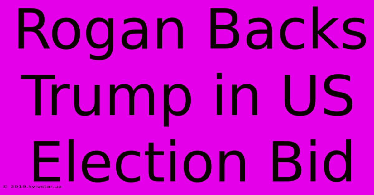 Rogan Backs Trump In US Election Bid