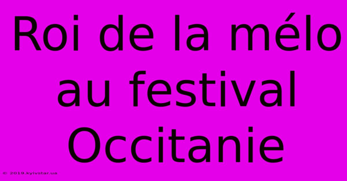 Roi De La Mélo Au Festival Occitanie