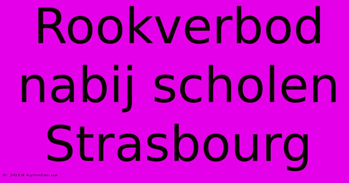 Rookverbod Nabij Scholen Strasbourg