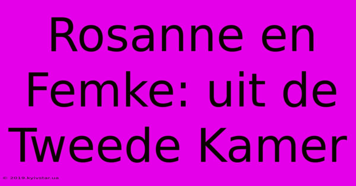 Rosanne En Femke: Uit De Tweede Kamer