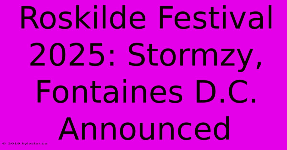 Roskilde Festival 2025: Stormzy, Fontaines D.C. Announced