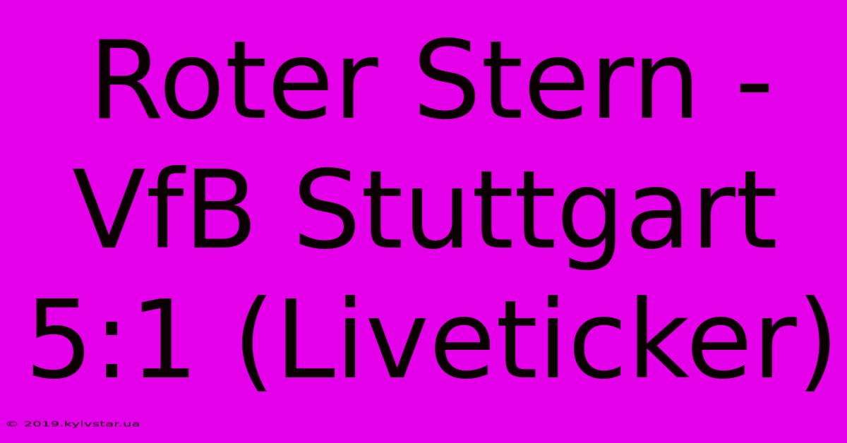 Roter Stern - VfB Stuttgart 5:1 (Liveticker)