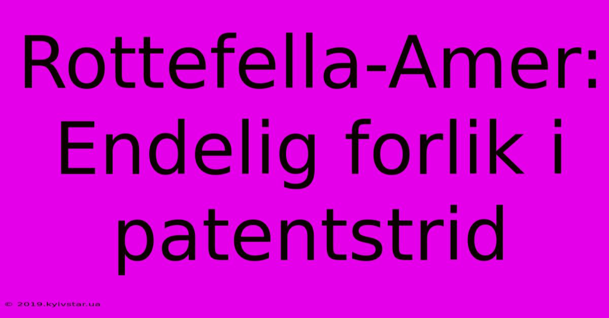 Rottefella-Amer: Endelig Forlik I Patentstrid