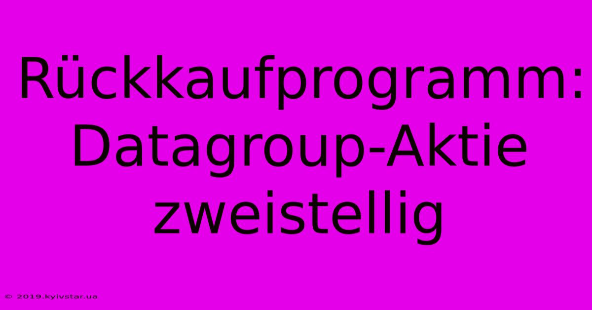 Rückkaufprogramm: Datagroup-Aktie Zweistellig