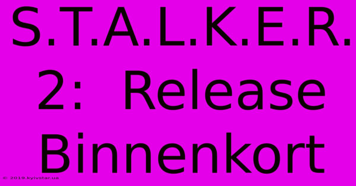 S.T.A.L.K.E.R. 2:  Release Binnenkort