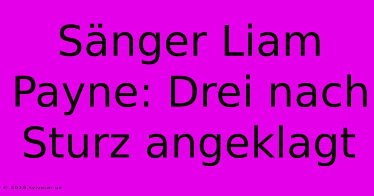 Sänger Liam Payne: Drei Nach Sturz Angeklagt