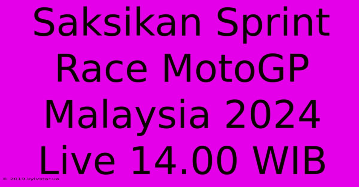 Saksikan Sprint Race MotoGP Malaysia 2024 Live 14.00 WIB