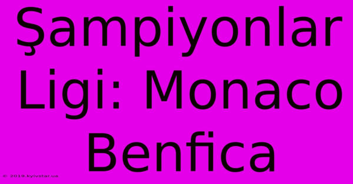 Şampiyonlar Ligi: Monaco Benfica