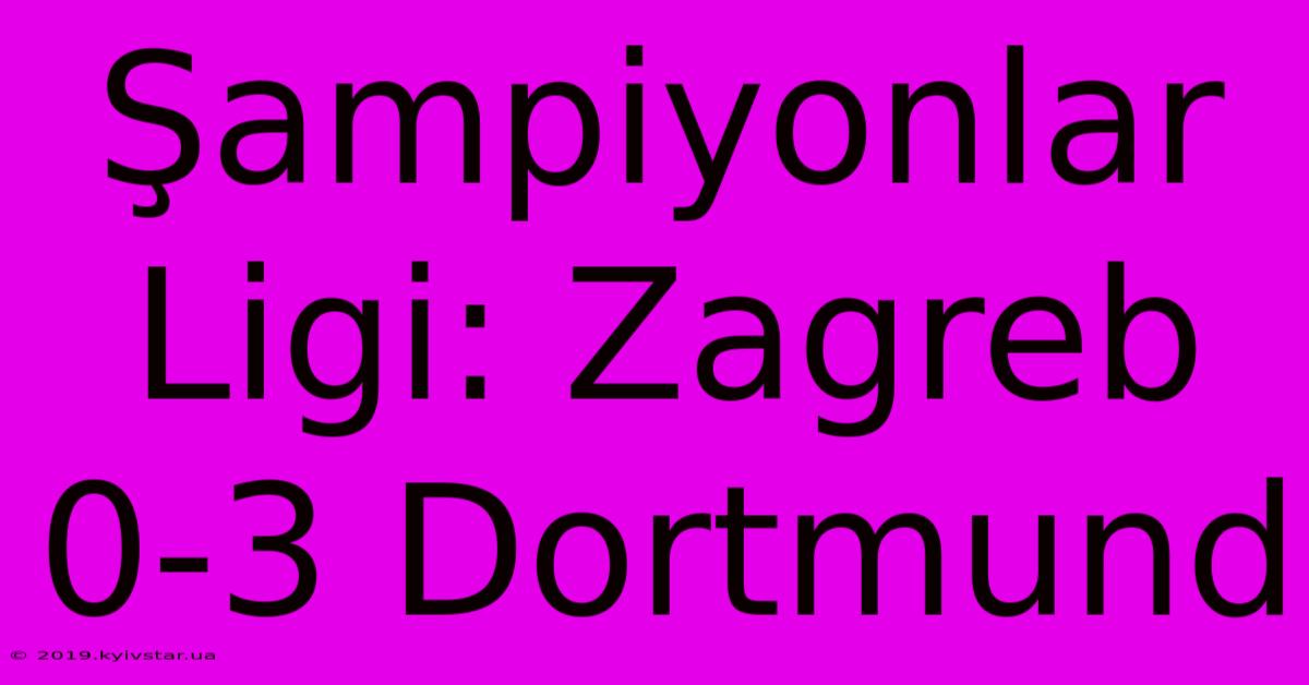 Şampiyonlar Ligi: Zagreb 0-3 Dortmund