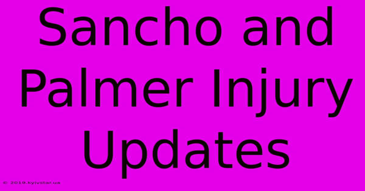 Sancho And Palmer Injury Updates