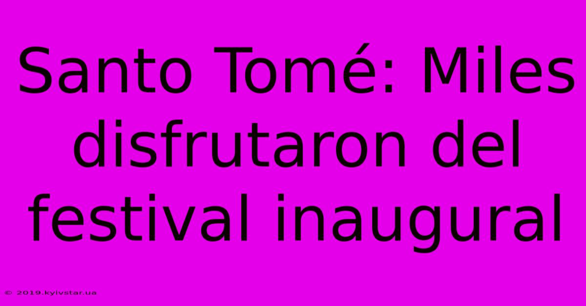 Santo Tomé: Miles Disfrutaron Del Festival Inaugural