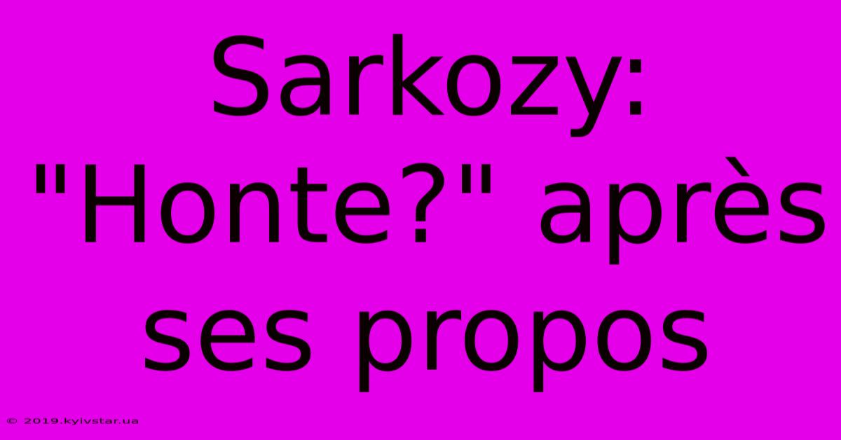 Sarkozy: 