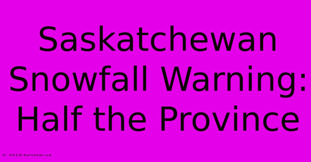 Saskatchewan Snowfall Warning: Half The Province