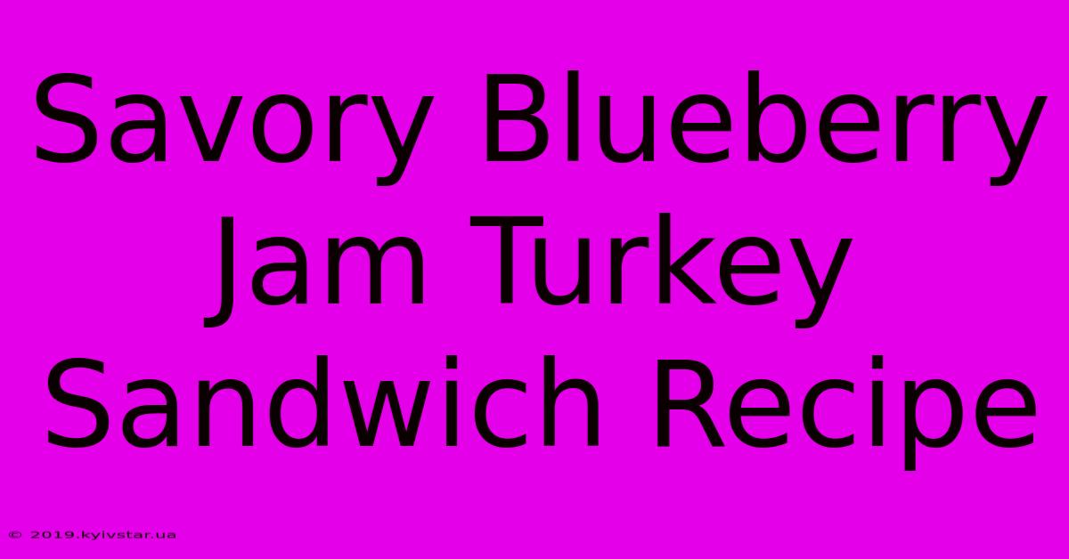 Savory Blueberry Jam Turkey Sandwich Recipe