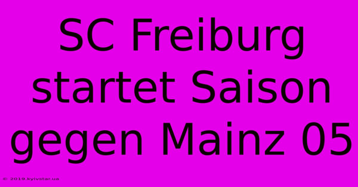 SC Freiburg Startet Saison Gegen Mainz 05